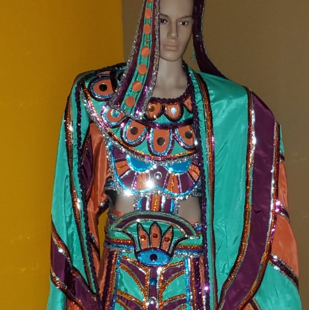 Colorful Beaded Costume with Cape